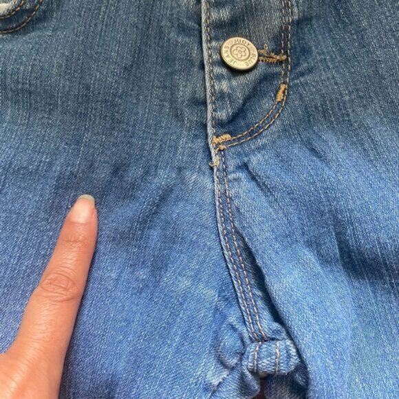 Judy Blue Women's size 5 Blue Keeley Jeans High Rise Button Fly Skinny Raw Hem - Picture 12 of 12